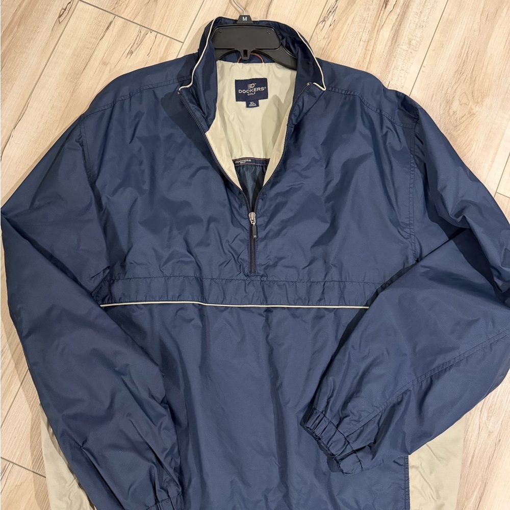 Dockers Navy and Tan Windbreaker Jacket